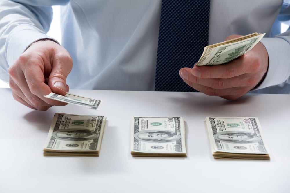 Man counting money